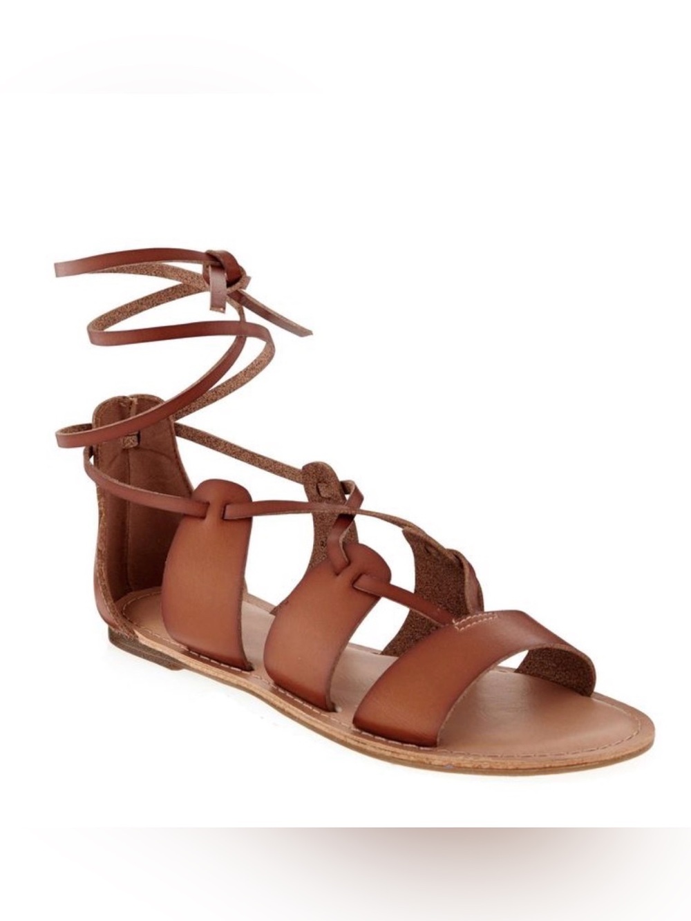 Old Navy Tan Leather Lace-Up Gladiator Sandals